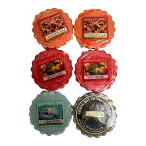 Yankee Candle Wax Melts Cinnamon Stick Macintosh Mistletoe Ocean Star NEW